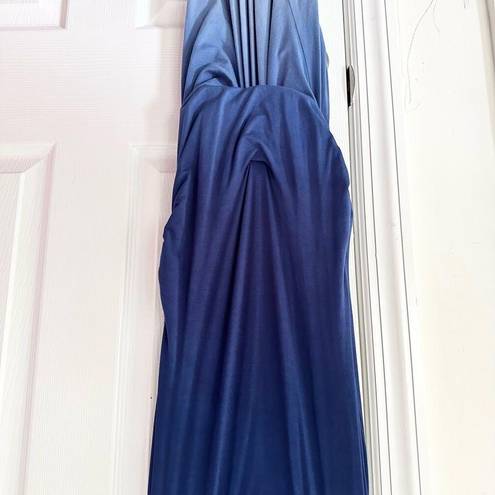 Young Fabulous and Broke  Hamptons Blue Ombre Midi Knot Waist Tank Bodycon Dress M