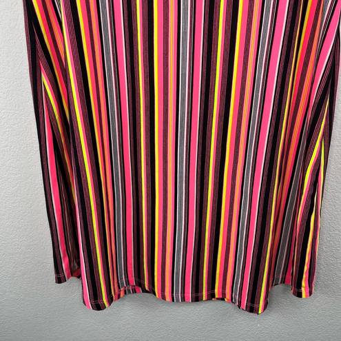 Brooks Bobbie  Multi-Color Knee Length Rainbow Striped T-Shirt Shift Dress XL