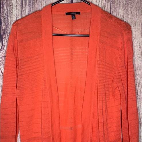 Apt. 9  coral open striped lightweight cardigan