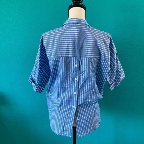 Joie  blue and white striped button up shirt in size xs