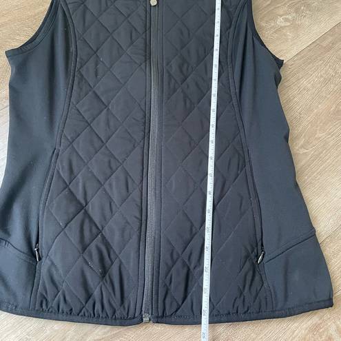 Athleta  Black Quilted Zip Up Vest Pockets Side Panels ~ 65336 Women’s Size M