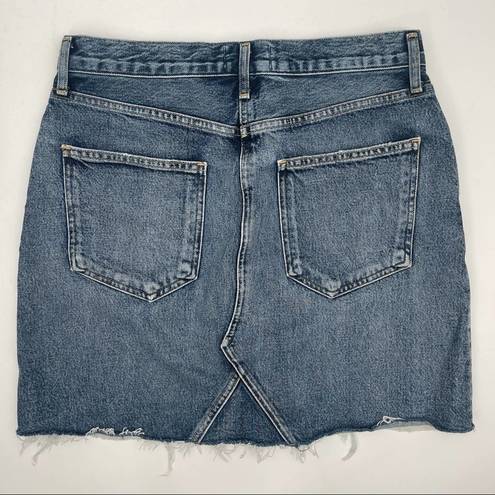 AGOLDE  Denim Skirt Ada 100% Cotton Distressed Mini Summer Frayed Premium SZ 27