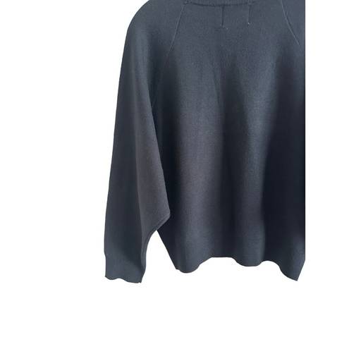 The Row All: Women's Small Long Sleeve Mock Neck Solid Black Pullover Sweater
