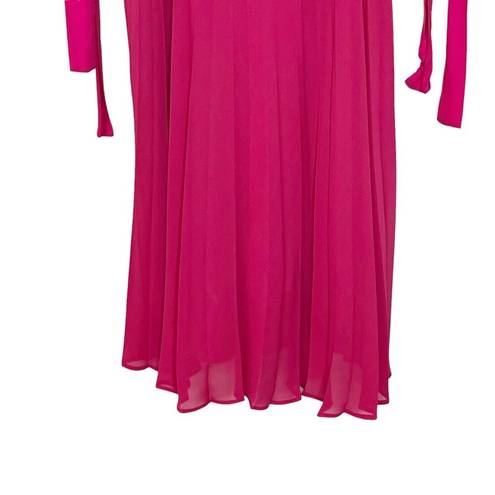 Free People  X Backstage Andrey Dress Pink Pleated Mini Tie Double Layer Size XS