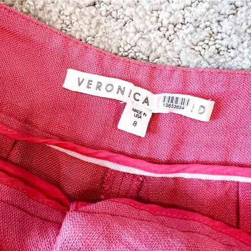 Veronica Beard  Melon NOEL Pleated Woven Viscose Trousers Size 8 Pants