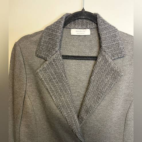 Bailey 44  Long Line Ponte Knit Blazer Cable Knit Accents