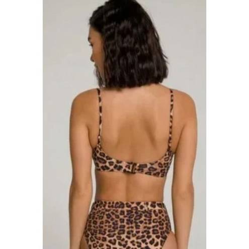 Good American New. Cheetah print high rise bikini.  size 2 = S/M. Retails $129