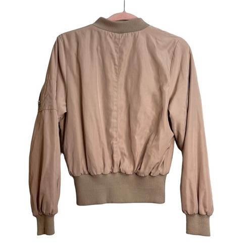 Bishop and Young  Blush Pink Satin Bomber Jacket