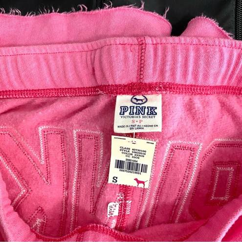 PINK - Victoria's Secret  Pink Logo Y2K Fleece Cut-off Loungewear Sweat Shorts