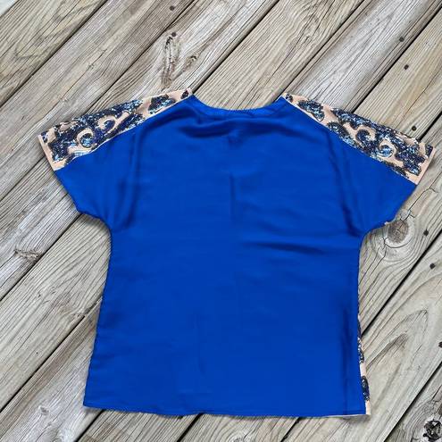 Tracy Reese  Neiman Marcus X Target Blue And Beige Sequin Top Size M