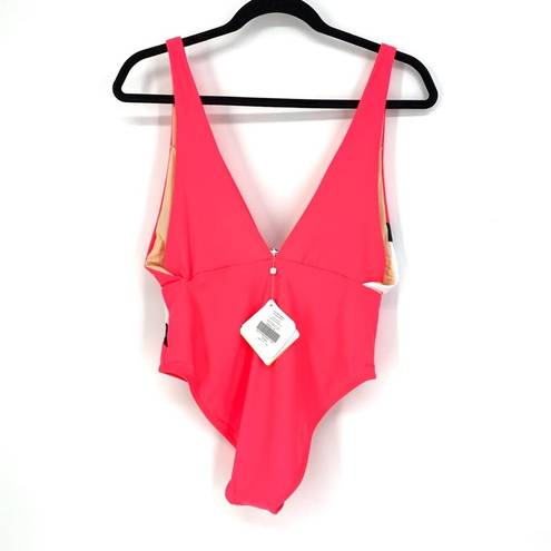 Fabletics  Size Medium Maro Maillot One Piece Swim Suit Neon Pink Contrast