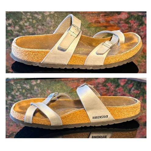 Birkenstock GUC  Women's Silver Mayari Sandals Euro 40 US 9-9.5