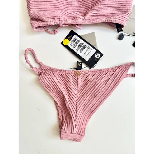 Vix Paula Hermanny NWT  Dune Suri Bikini Top & Bottom Set Pink Women's L / D Cup