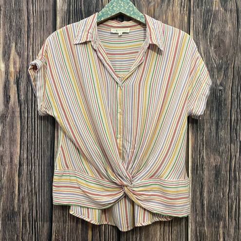 Lou & grey Loft Striped Knot Front Top