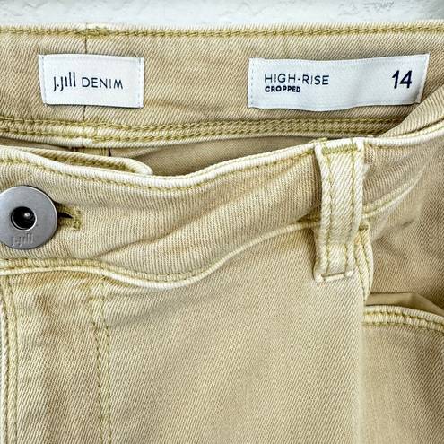 J.Jill  Women's Denim High Rise Cropped Roll Cuff Jeans Tan Size 14