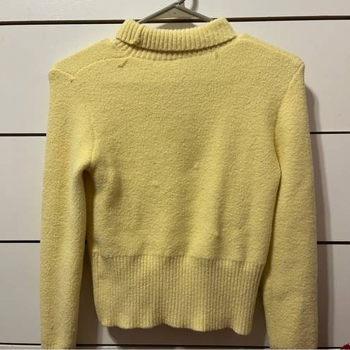 ZARA  Yellow Fuzzy Turtleneck Sweater