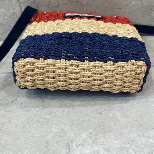 Tommy Hilfiger  Red White and Blue Straw Crossbody purse