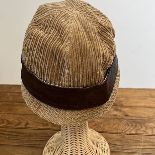 Juicy Couture Vintage  corduroy and leather hat with buttons