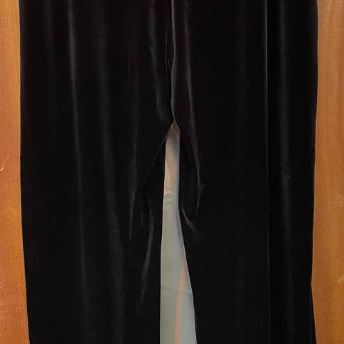 J.Jill  Women Black Velour Flare Leg Pull On Dress Pants