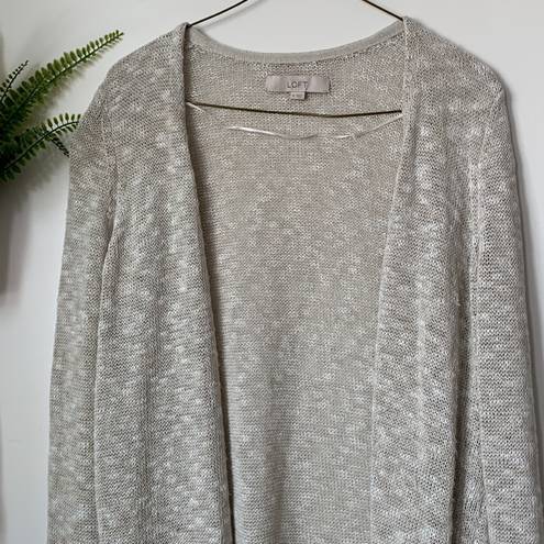 Loft NWOT Ann Taylor  Cream Lightweight Knit Long Sleeve Cardigan