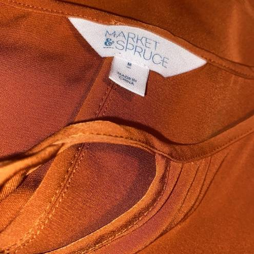 Market & Spruce  shirt‎ rusty orange embroidered sleeves peasant blouse medium