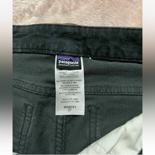 Patagonia  Womens Size 27 Black Corduroy Straight Leg Organic Cotton