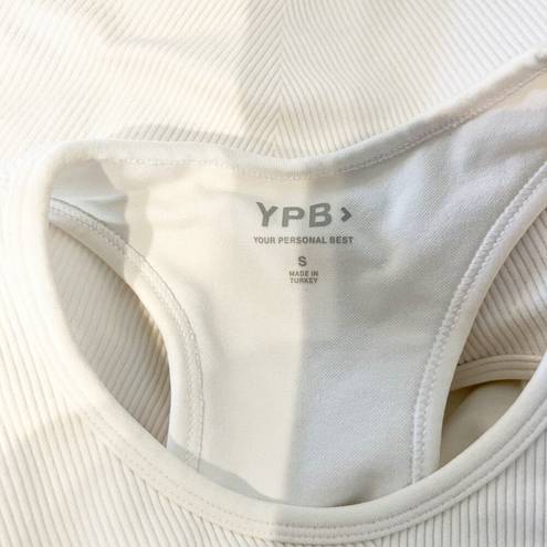 Abercrombie & Fitch Abercrombie YPB Racerback Seamless High Neck Tank Top White Small