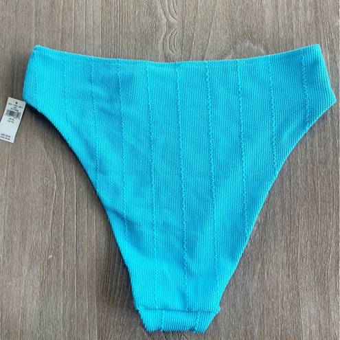Aerie  Crinkle High Cut Cheeky Bikini Bottom in Brilliant Blue XL NWT