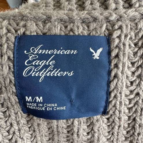 American Eagle  Y2K Cable Knit Sweater Vest Sz M Chunky Wool Boho Hippie Granola‍