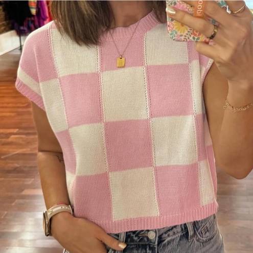 PaperMoon Checkered Knit Top