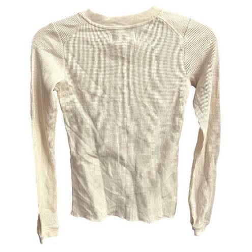 Everlane  The Organic Cotton Waffle Long Sleeve Tee Canvas Ivory Size XXSmall