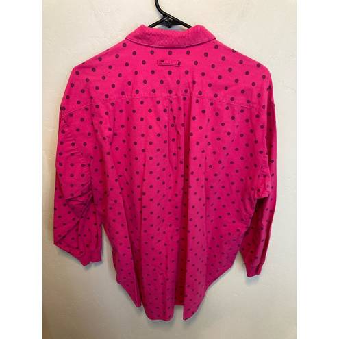 American Vintage 80's Vintage Sweet Baby Jane Long Sleeve Collared Polka Dot Button Up Size Large