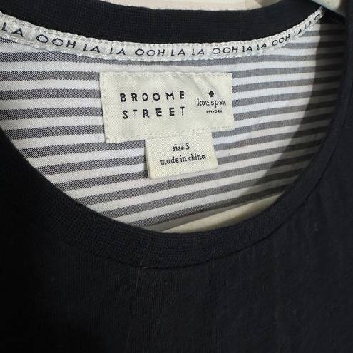 Kate Spade  Broome Street Striped Ruffle Back Tee Black & White Size: Small