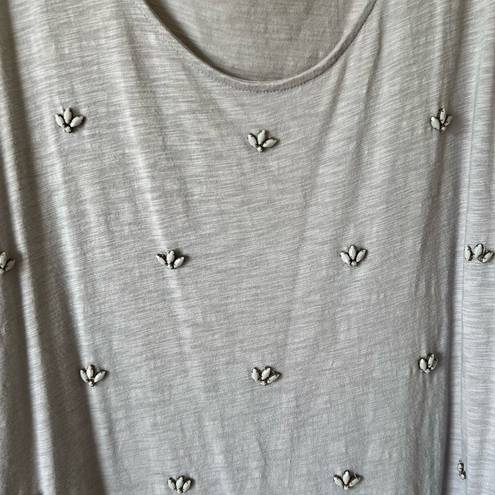 Cynthia Rowley  Gray Jeweled Tank Top