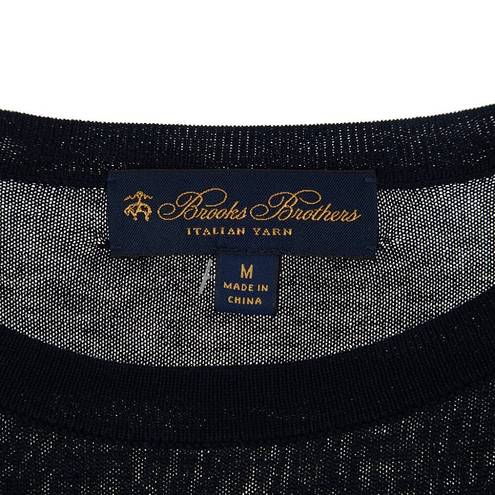 Brooks Brothers  Silk Blend Navy Striped Lightweight Sweater Women's Medium