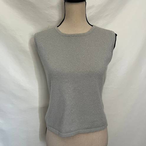 Karen Kane  Lifestyle Cashmere Blend Womens Sweater Size L Sleeveless Metallic