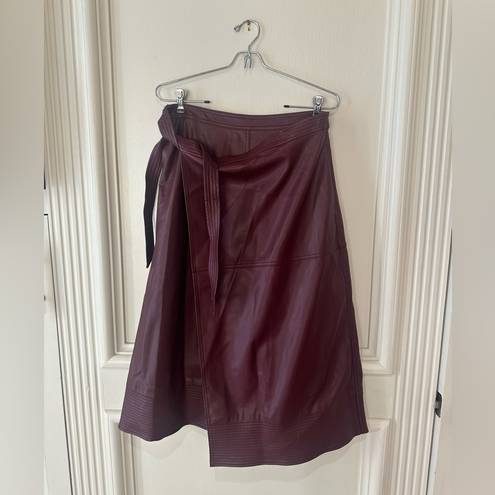 NWT Jonathan Simkhai Bia Vegan Leather Wrap Skirt Size 8