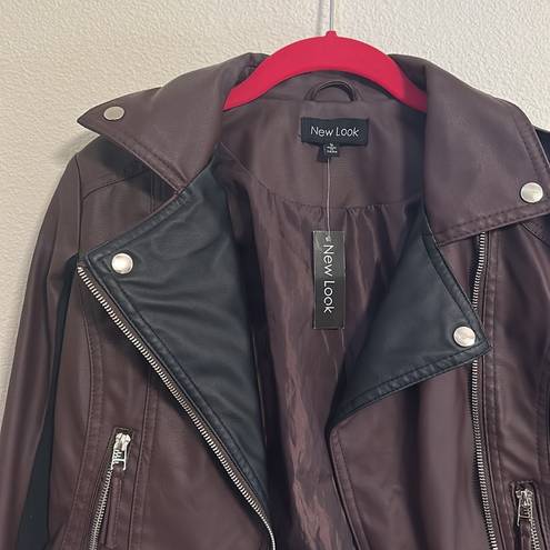 New Look NWT Chocolate Brown Faux Leather Jacket