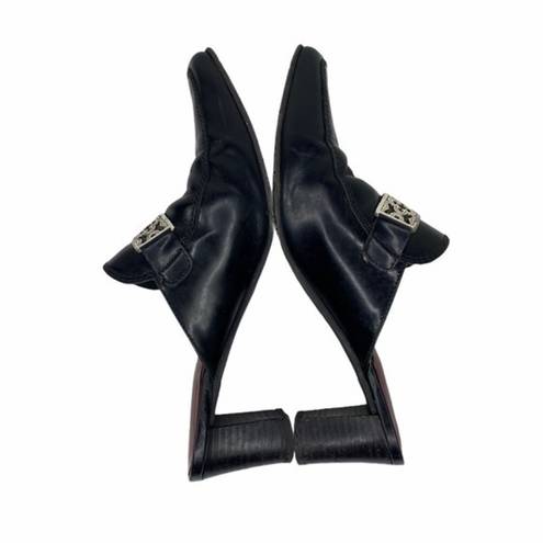 Brighton  Black Leather Mules Size 6.5