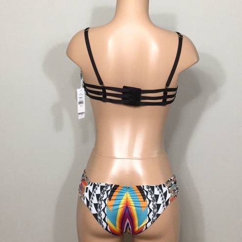 PilyQ  Geometric diamond top and strappy bottom.D-cup/S-bottom