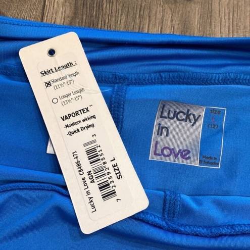 Lucky in Love  Playing in Paradise Hi Low Pleated Skirt Aegean Blue Size Large