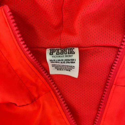 Victoria's Secret  PINK Campus full zip neon pink burgundy red windbreaker jacket