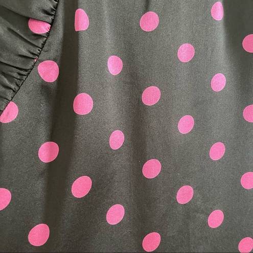 Betsey Johnson  Silk Y2K Polka Dot Black Pink Mini Dress Vintage