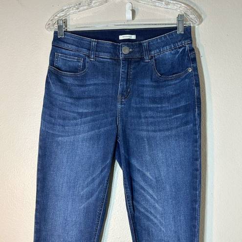 Westbound  Jeans Womens 6 Jegging Slim Stretch Elastic Waist Blue Denim Raw Hems