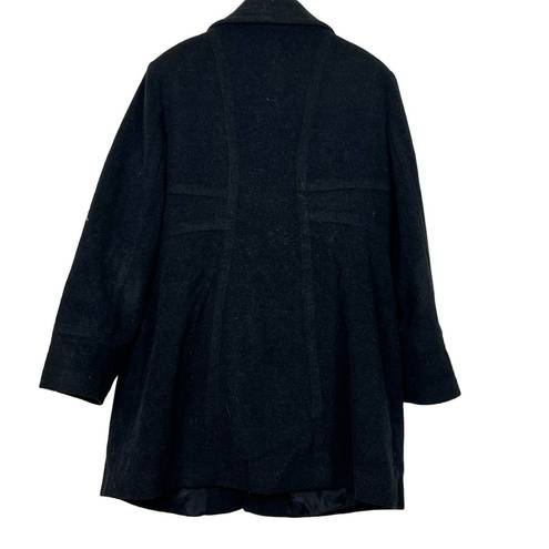 London Fog  Womens Wool Blend Overcoat Black Size XL