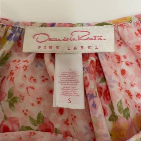 Oscar de la Renta  Floral Pink Label Tank Top