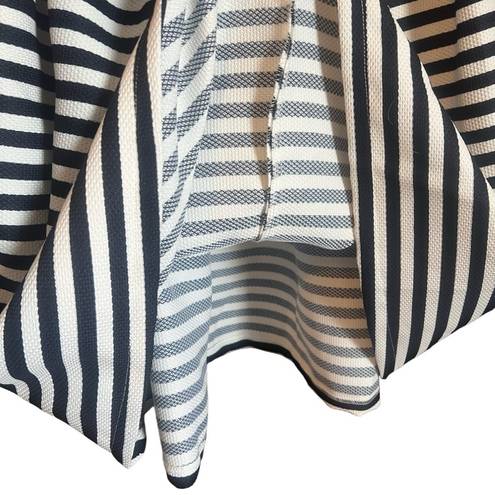 Sans Souci Sans Souchi strapless blue and white fit and flare striped dress size large