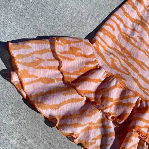 Jasmine & Ginger Y2K  Orange Zebra Stripes Lingerie Slip