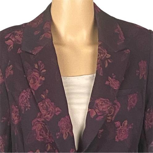 White House | Black Market  Purple rose print Jacquard blazer/jacket. Size 12. EUC