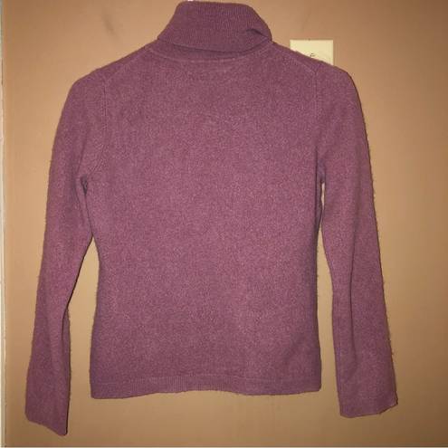 Garnet Hill  100% Cashmere Turtleneck Sweater Purple Medium